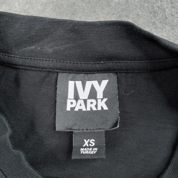 Ivy Park Shirt Womens XS Black 100% Cotton Logo Graphic Short Sleeve Tee - Picture 2 of 7